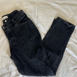A&F Curve Love Dad Jean High Rise Asymmetrical